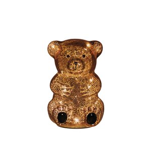 Anna's Collection Glazen beer met LED - B11xH16,5cm Bruin - afbeelding 1