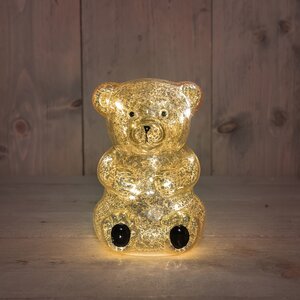 Anna's Collection Glazen beer met LED - B11xH16,5cm Goud - afbeelding 2