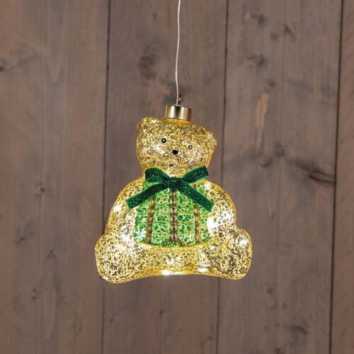 Anna's Collection Glazen beer met LED - B14xH15,9cm Brons - afbeelding 3