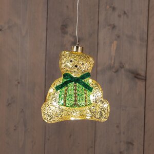 Anna's Collection Glazen beer met LED - B14xH15,9cm Brons - afbeelding 3