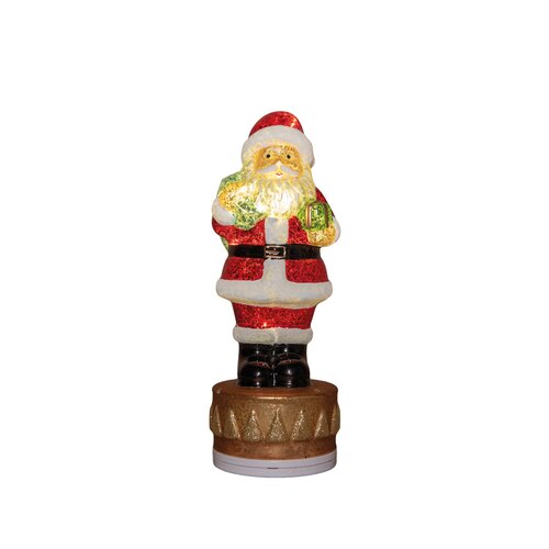 Anna's Collection Glazen kerstman met LED - B10,5xH26cm Meerkleurig - afbeelding 1