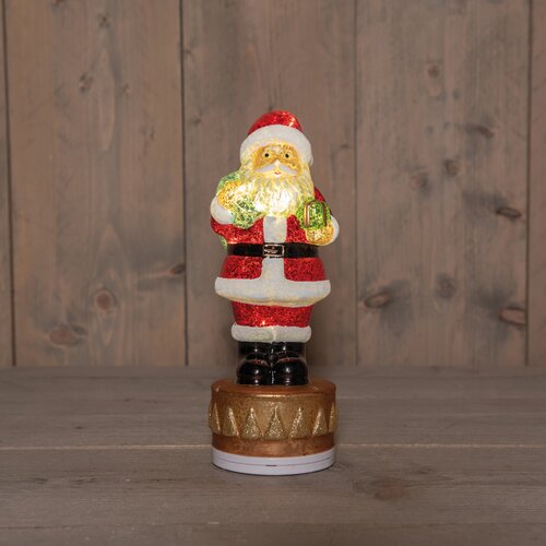 Anna's Collection Glazen kerstman met LED - B10,5xH26cm Meerkleurig - afbeelding 3