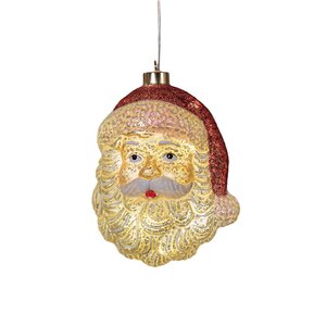 Anna's Collection Glazen kerstman met LED - B14,5xH18,5cm Rood en wit - afbeelding 1