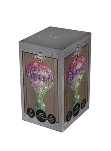 Anna's Collection Glazen luchtballon met LED - B10,5xH16cm Meerkleurig - afbeelding 2