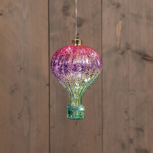 Anna's Collection Glazen luchtballon met LED - B10,5xH16cm Meerkleurig - afbeelding 3