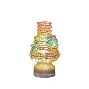 Anna's Collection Glazen macarons draaiend met LED - D12,5xH22,5cm Meerkleurig - afbeelding 1