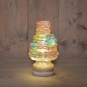 Anna's Collection Glazen macarons draaiend met LED - D12,5xH22,5cm Meerkleurig - afbeelding 3