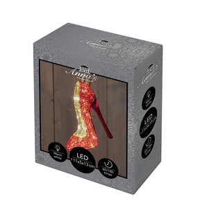 Anna's Collection Glazen pump met LED - B10,5xH13cm Rood - afbeelding 2
