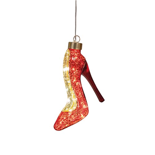 Anna's Collection Glazen pump met LED - B10,5xH13cm Rood - afbeelding 1