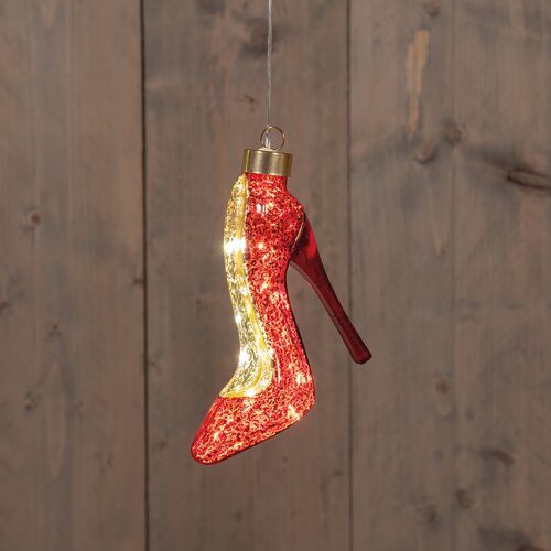 Anna's Collection Glazen pump met LED - B10,5xH13cm Rood - afbeelding 3