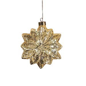 Anna's Collection Glazen ster met LED - Goud - afbeelding 1