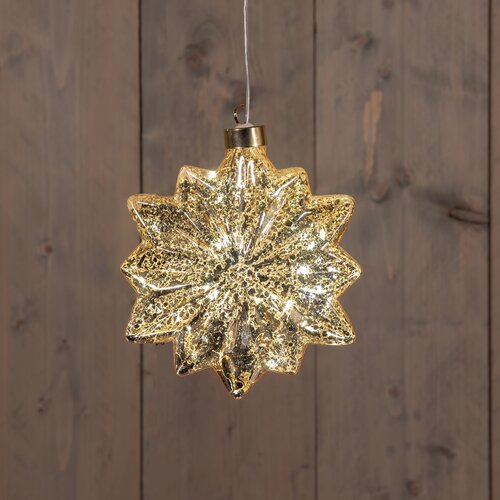 Anna's Collection Glazen ster met LED - Goud - afbeelding 2