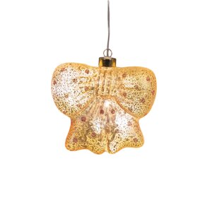 Anna's Collection Glazen strik met LED - B14,8xH13,5cm Roze - afbeelding 1