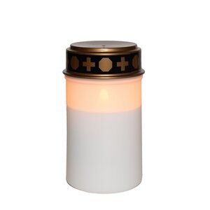 Anna's Collection Grafverlichting - D7xH12cm Wit - afbeelding 1