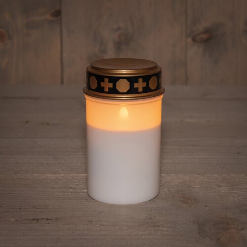 Anna's Collection Grafverlichting - D7xH12cm Wit - afbeelding 2