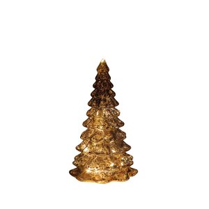 Anna's Collection Kerstboom glas LED - B12xH21cm Mercury bruin - afbeelding 1