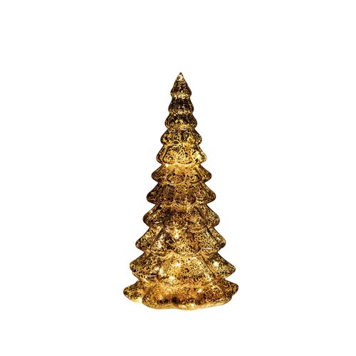 Anna's Collection Kerstboom glas LED - B13xH26cm Mercury bruin - afbeelding 1
