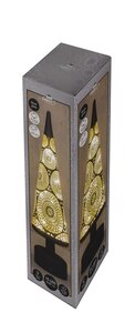 Anna's Collection Kerstboom glas zwart met cirkels - draaifunctie en verlichting - D 9 x H 39 cm - afbeelding 1