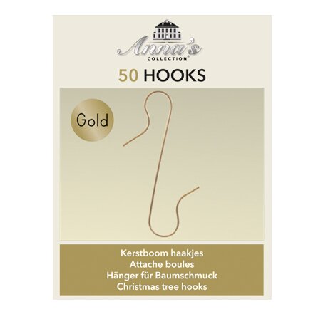 Anna's Collection Kerstboomhaakjes - Goud 50 stuks - afbeelding 1