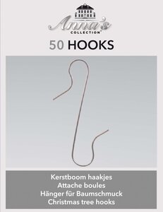 Anna's Collection Kerstboomhaakjes - Zilver 50 stuks - afbeelding 3