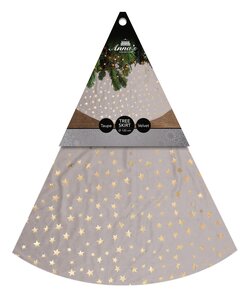 Anna's Collection Kerstboomkleed fluweel - Taupe - afbeelding 2