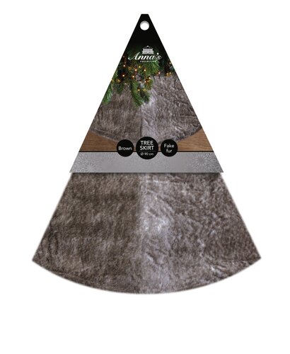 Anna's Collection Kerstboomkleed imitatiebont - D90cm Bruin - afbeelding 2
