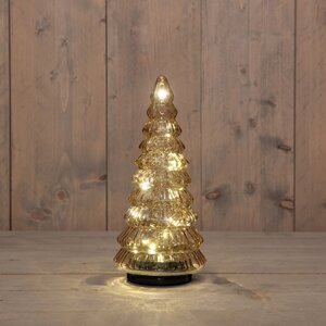 Anna's Collection Kerstboompje glas draaiend LED - D13,3xH30cm Amber - afbeelding 2