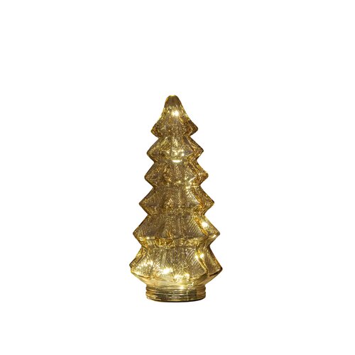 Anna's Collection Kerstboompje glas LED - B13,5xH26cm Amber - afbeelding 1