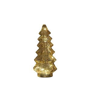 Anna's Collection Kerstboompje glas LED - B13,5xH26cm Amber - afbeelding 1