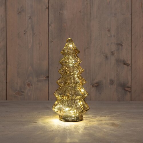 Anna's Collection Kerstboompje glas LED - B13,5xH26cm Amber - afbeelding 2