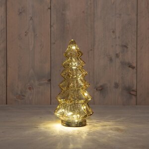 Anna's Collection Kerstboompje glas LED - B13,5xH26cm Amber - afbeelding 2