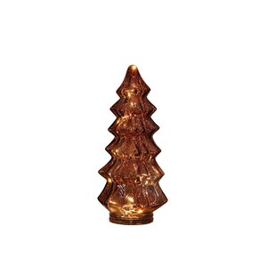 Anna's Collection Kerstboompje glas LED - B13,5xH26cm Bordeaux - afbeelding 1
