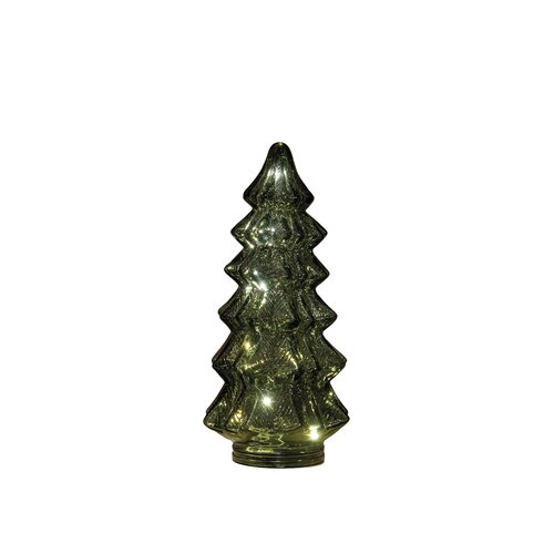 Anna's Collection Kerstboompje glas LED - B13,5xH26cm Groen - afbeelding 1
