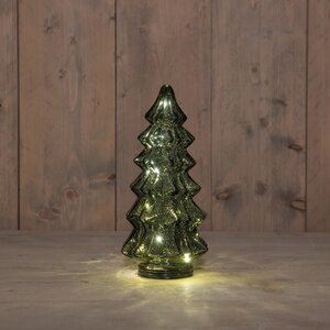 Anna's Collection Kerstboompje glas LED - B13,5xH26cm Groen - afbeelding 2