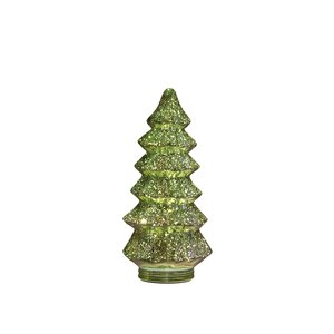Anna's Collection Kerstboompje glas LED - B13,5xH26cm Metallic groen - afbeelding 1
