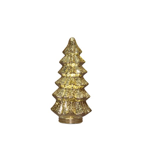Anna's Collection Kerstboompje glas LED - B13,5xH26cm Metallic goud - afbeelding 1