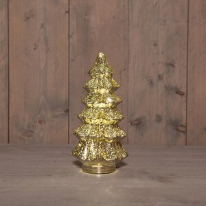 Anna's Collection Kerstboompje glas LED - B13,5xH26cm Metallic goud - afbeelding 2