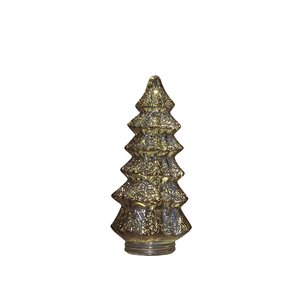 Anna's Collection Kerstboompje glas LED - B13,5xH26cm Metallic antraciet - afbeelding 1