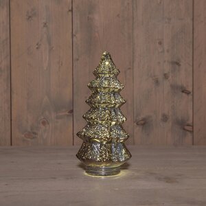 Anna's Collection Kerstboompje glas LED - B13,5xH26cm Metallic antraciet - afbeelding 2