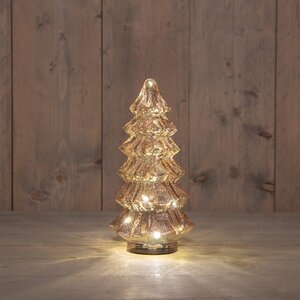Anna's Collection Kerstboompje glas LED - B13,5xH26cm Roze - afbeelding 2