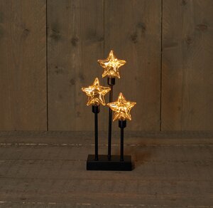 Anna's Collection Kerststerren op standaard zwart - B 14,5 x D 7 x H 32 cm - afbeelding 2