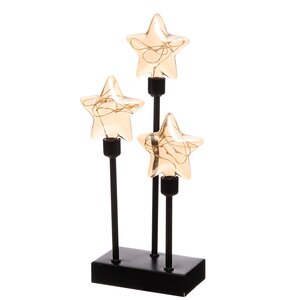 Anna's Collection Kerststerren op standaard zwart - B 14,5 x D 7 x H 32 cm - afbeelding 1