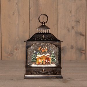 Anna's Collection Lantaarn kerstman draaiend glitterwater - afbeelding 2