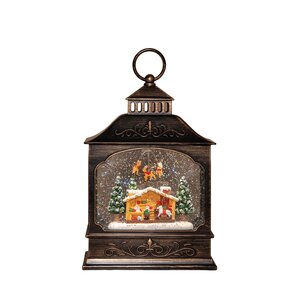 Anna's Collection Lantaarn kerstman draaiend glitterwater - afbeelding 4