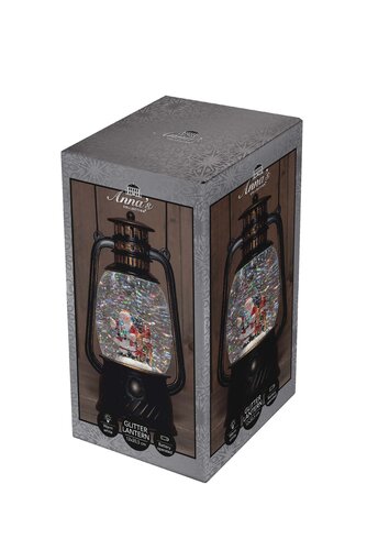 Anna's Collection Lantaarn kerstman - H20,5cm Zwart - afbeelding 2