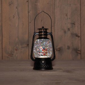 Anna's Collection Lantaarn kerstman - H20,5cm Zwart - afbeelding 1