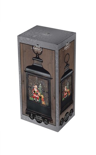 Anna's Collection Lantaarn kerstman - H27cm Zwart - afbeelding 2