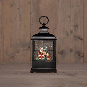 Anna's Collection Lantaarn kerstman - H27cm Zwart - afbeelding 1