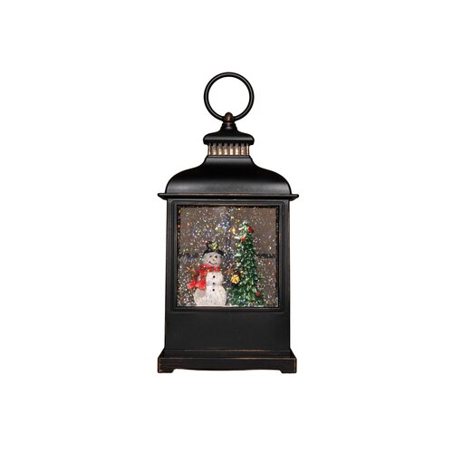 Anna's Collection Lantaarn sneeuwpop - H27cm Zwart - afbeelding 4