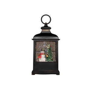 Anna's Collection Lantaarn sneeuwpop - H27cm Zwart - afbeelding 4